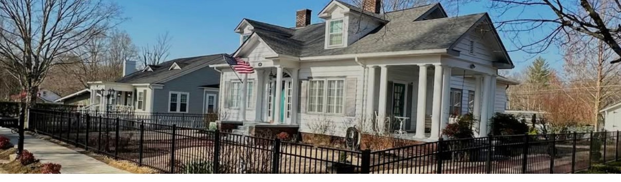Ornamental metal fence built by Athens Fence Company